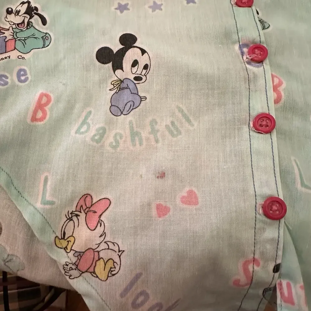 Vintage Disney Babies Mickey Mouse Pluto Plaid Button Down Shirt‎ Size 4T
